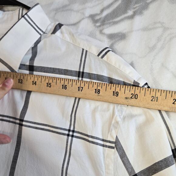 Express Slim1MX Men's Longsleeve Button Up White/Black Plaid Size XXL - Picture 8 of 8